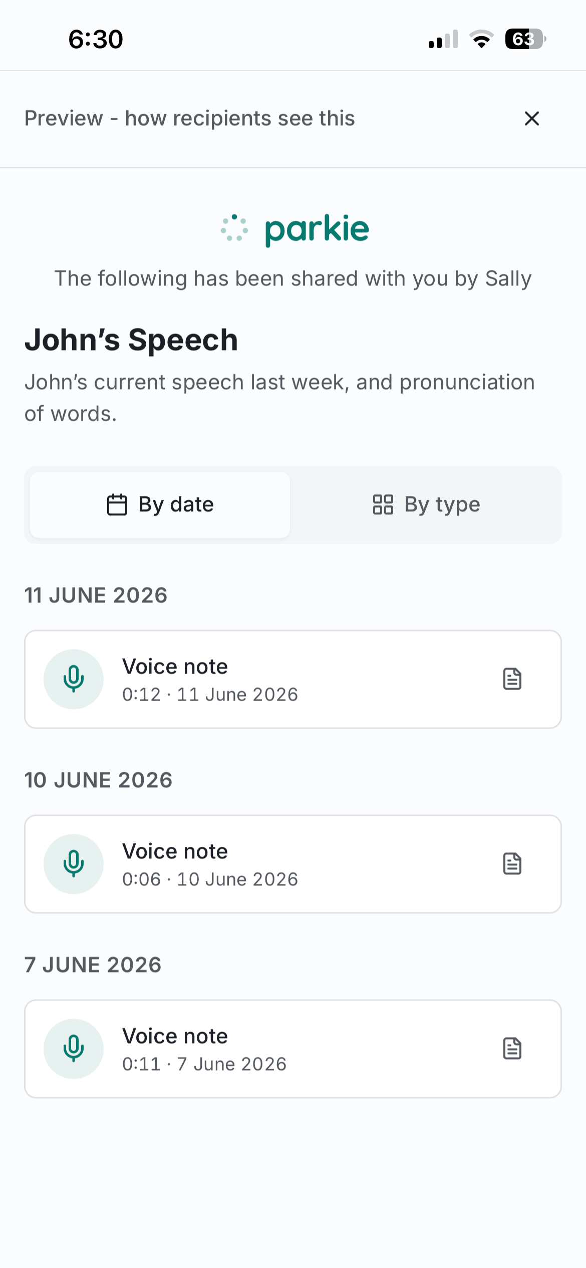 Secure share view showing media selection and password protection